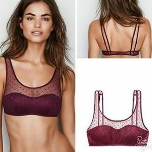 Nwot VS XS maroon mesh bralette Victoria’s Secret
